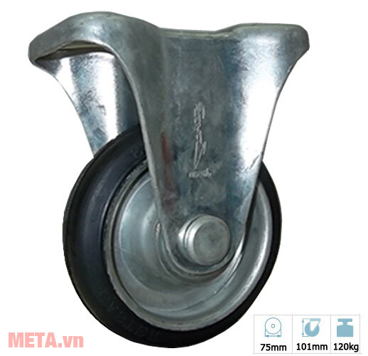 Combo 2 bánh xe đẩy cao su cố định Ethos 662PRZ075K02 (120kg)