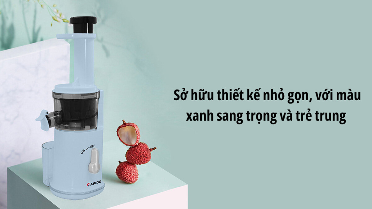 Máy ép chậm mini Rapido RSJ-120B sở hữu thiết kế hiện đại 