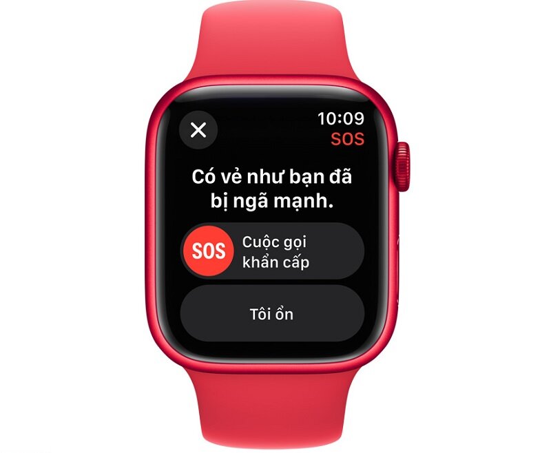 Apple Watch S9 LTE 41mm viền nhôm dây silicone cảnh báo va chạm