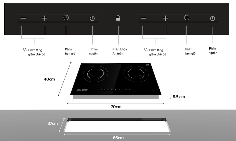 Bếp từ SUNHOUSE SHB9005-EC