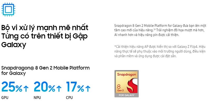 điện thoại samsung galaxy z flip5 256gb cấu hình