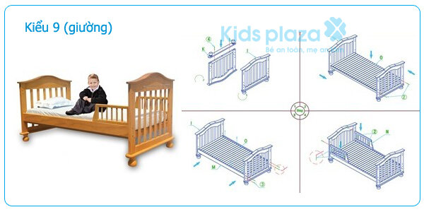  Giường cũi trẻ em Nobita 9 kiểu lắp ráp