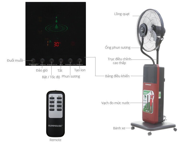 Quạt phun sương Sunhouse SHD7821 Quạt phun sương Sunhouse SHD7821