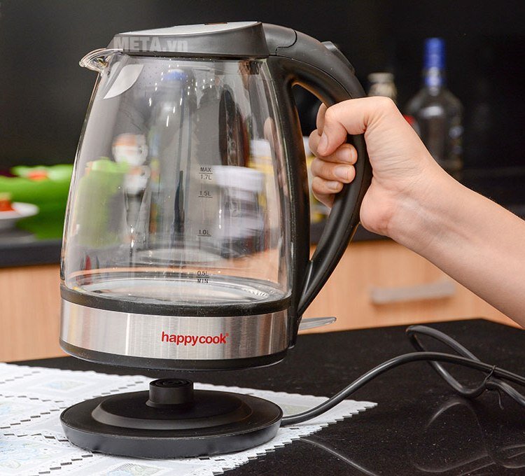 Bình đun siêu tốc thủy tinh Happy Cook HK17SK