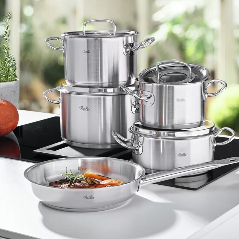 Bộ nồi Fissler Original Profi 5 món nắp kính có chảo inox