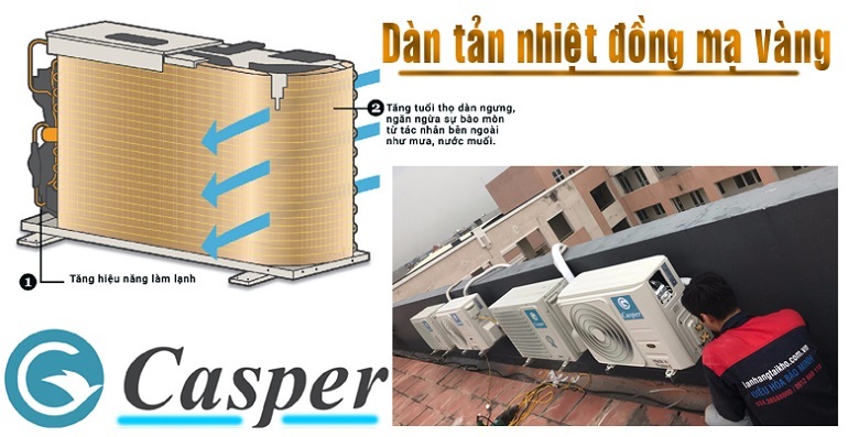 Điều hòa Casper Inverter 9000 BTU 2 chiều GH-09IS33 gas R-32 4 điều hòa Casper 9000 BTU 2 chiều Inverter GH-09IS33 gas R-32