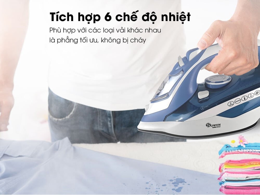 Bàn là tích hợp 6 chế độ nhiệt khác nhau