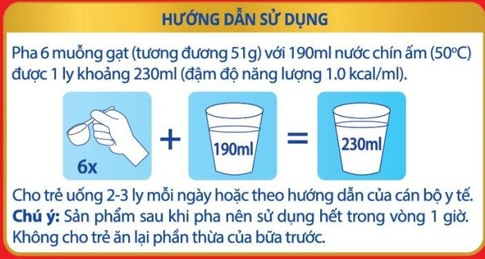Hướng dẫn sử dụng sữa Oggi Gold 1+ 900g cho bé từ 1-10 tuổi