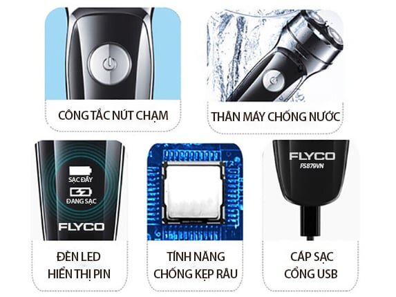 Máy có đèn led hiển thị pin Flyco FS-879VN