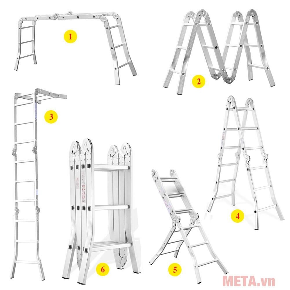 Thang nhôm gấp 4 đoạn Sumika SK 603