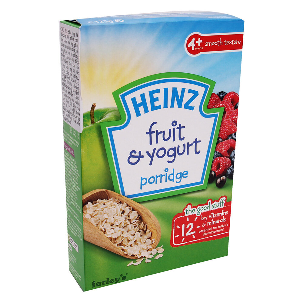 Bột ăn dặm Heinz Anh 4  vị ngũ cốc sữa chua trái cây  Bột ăn dặm Heinz Anh 4  vị ngũ cốc sữa chua trái cây