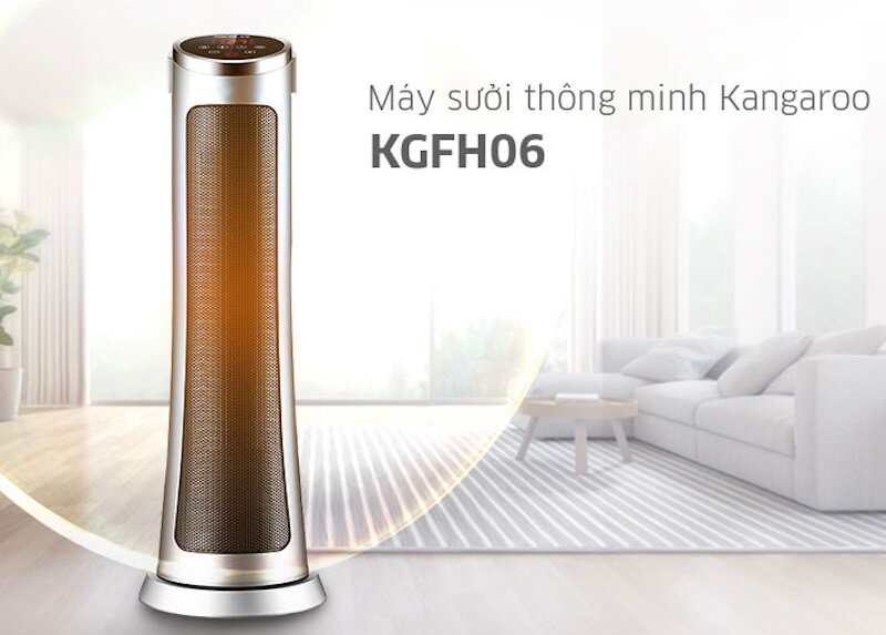 Đánh giá chi tiết máy sưởi gốm Kangaroo KGFH06 (Ảnh: Kangaroo).