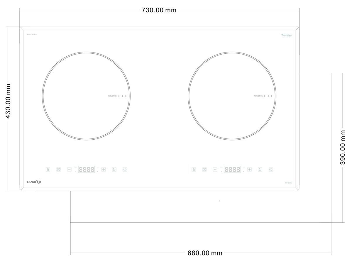 Kích thước Fandi FD-228G Fandi FD-228G