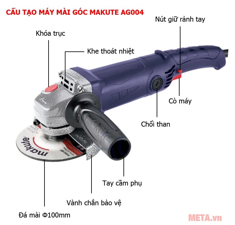 Máy mài góc Makute AG004 100mm Máy mài góc Makute AG004 100mm