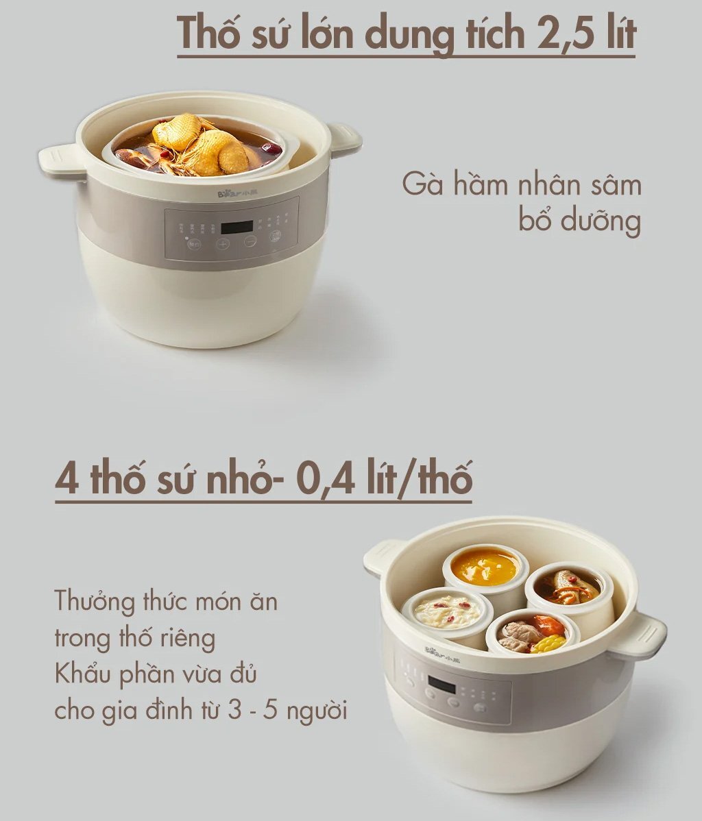 Nồi nấu chậm đa năng Bear 