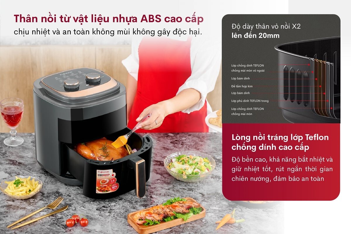 Nồi chiên không dầu Fujihome 