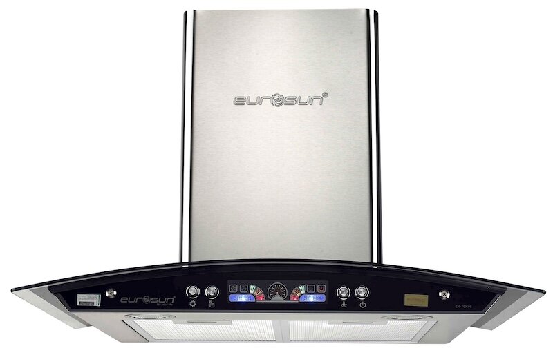 Máy hút mùi Eurosun EH-70K06S sở hữu thiết kế kính cong tinh tế
