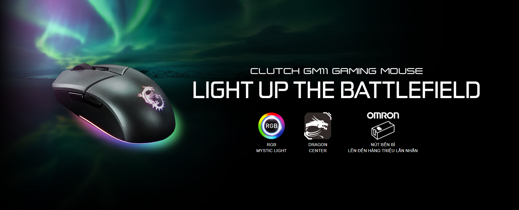 Chuột game MSI Clutch GM11 đen (USB/RGB) 1