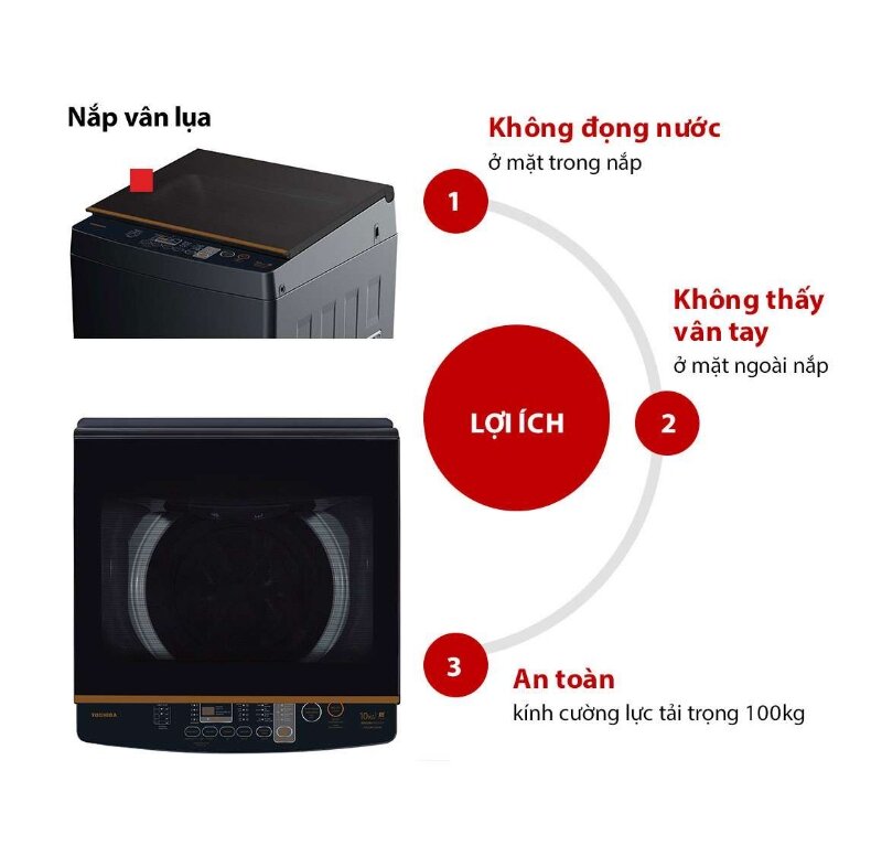 Máy giặt Toshiba 10kg AW-DM1100PV(KK) chương trình giặt