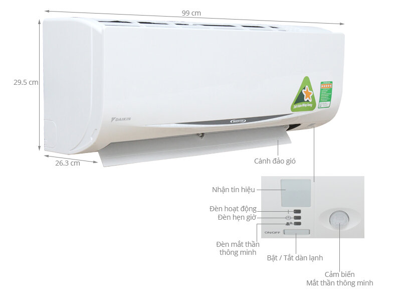 Máy lạnh Daikin Inverter 2.5 HP FTKC60QVMV Máy lạnh Daikin Inverter 2.5 HP FTKC60QVMV
