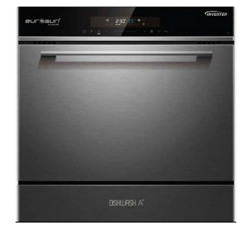 Máy rửa bát Eurosun SMS58EU09BT được thiết kế theo phong cách âm tủ tinh tế
