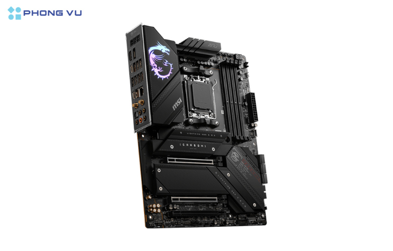 Khe cắm RAM DDR5 trên bo mạch chủ MSI MPG X670E CARBON WIFI DDR5