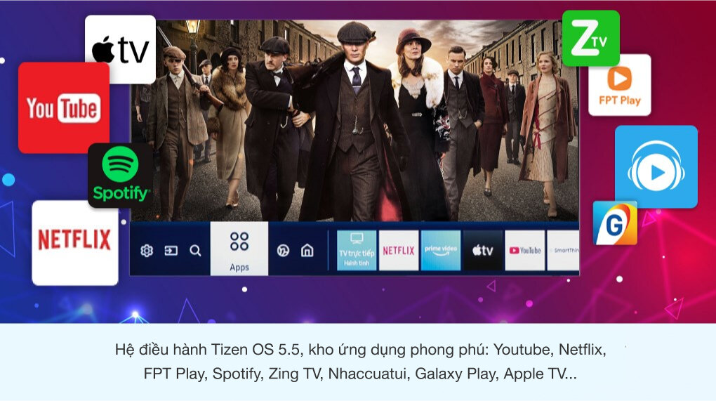 Hệ điều hành Tizen OS - Tivi QLED Samsung QA50Q60T