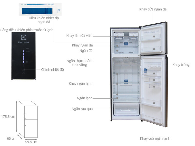 Tủ lạnh Electrolux 349 lít ETE3500AG Tủ lạnh Electrolux 349 lít ETE3500AG