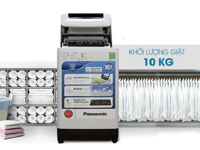 Máy giặt Panasonic NA-F100A1WRV là một sản phẩm có tính thẩm mỹ cao với kiểu dáng gọn gàng