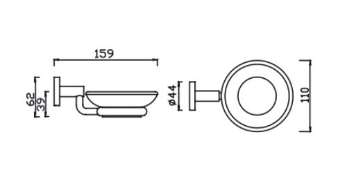 Bản vẽ kỹ thuật đĩa đựng xà phòng American Standard VF-9401