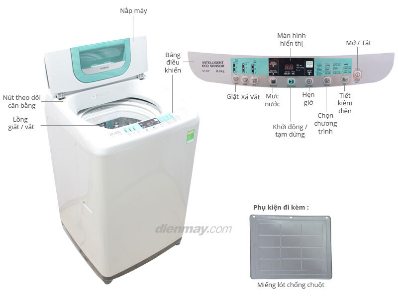 Máy giặt Hitachi SF-80PJ 8kg Máy giặt Hitachi SF-80PJ 8kg