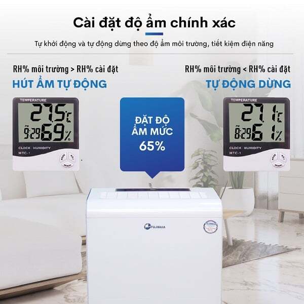 DH55BL cài đặt được độ ẩm Máy hút ẩm DH55BL