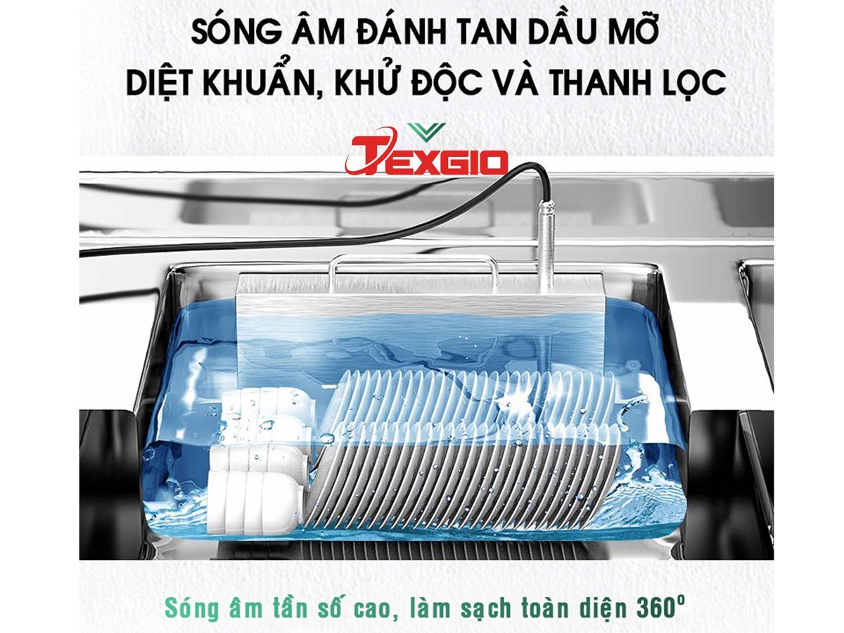 Máy rửa bát công nghiệp sóng âm có diệt khuẩn, khử độc Máy rửa bát công nghiệp sóng âm
