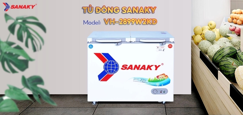 Tủ đông Sanaky 2 ngăn 289 lít VH-2899W2KD 2 Tủ đông Sanaky 2 ngăn 289 lít VH-2899W2KD