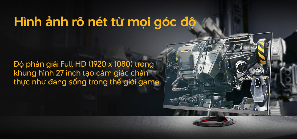 Màn hình ASUS TUF VG279Q3R hiển thị chi tiết nội dung hiển thị trên kích thước 27 inch