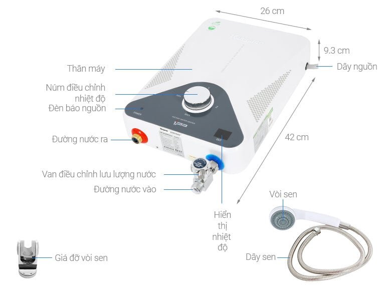 Cấu tạo của máy nước nóng Kangaroo KG589GP 