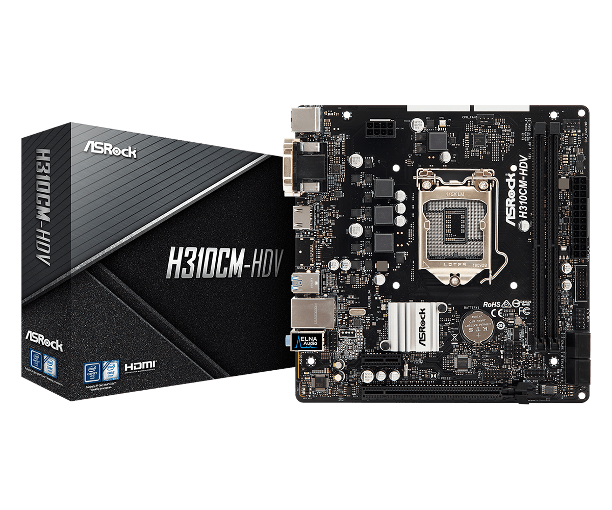 Main Asrock H310CM-HDV (Chipset Intel H310/ Socket LGA1151/ VGA onboard)