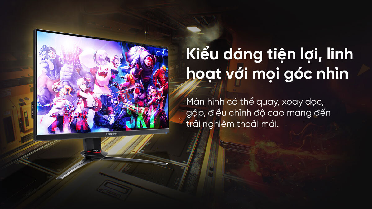 kiểu dáng Acer Predator XB253Q GX tiện lợi và linh hoạt