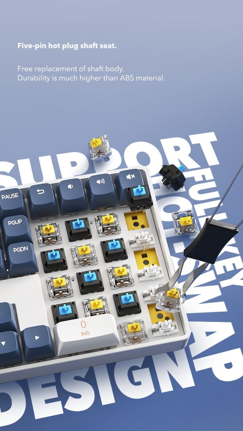 Bàn phím không dây DarkFlash GD108 Starry blue Yellow Switch 4