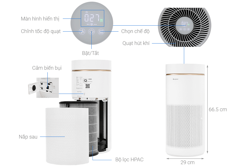 Cấu tạo máy lọc không khí Gree GCF350ASNA