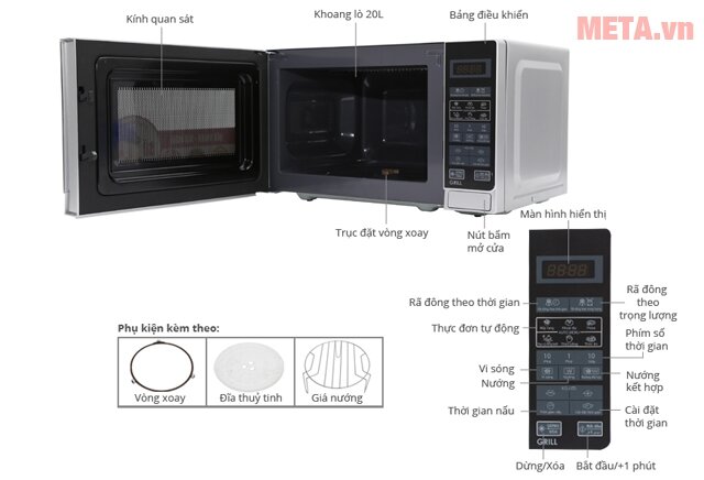 Lò vi sóng điện tử có nướng Sharp R-G572VN-S 25 lít