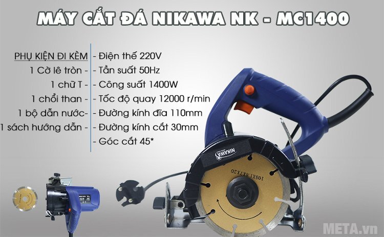 Máy cắt gạch, đá đa năng Nikawa NK-MC1400
