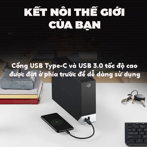 cứng gắn ngoài để bàn 10TB USB3.0/3.5 inch Seagate One Touch HUB Đen STLC10000400