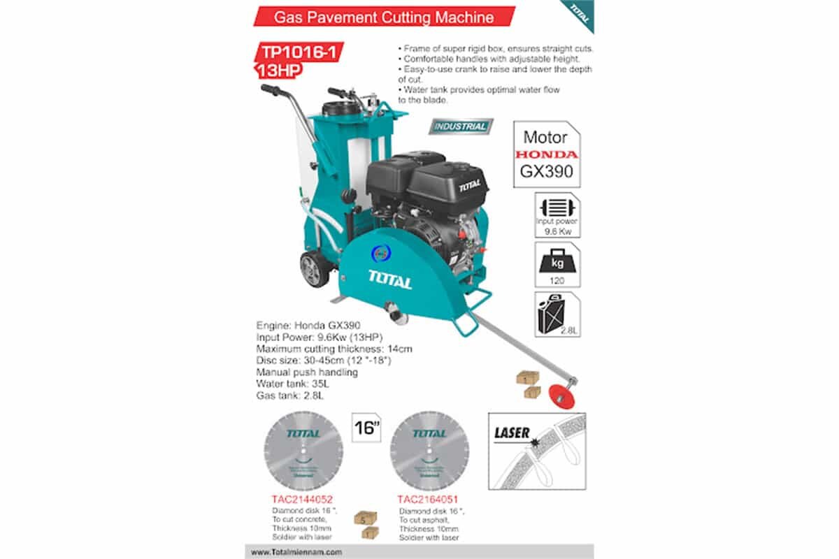 Máy cưa bê tông nhựa đường xăng Total TP1016-1