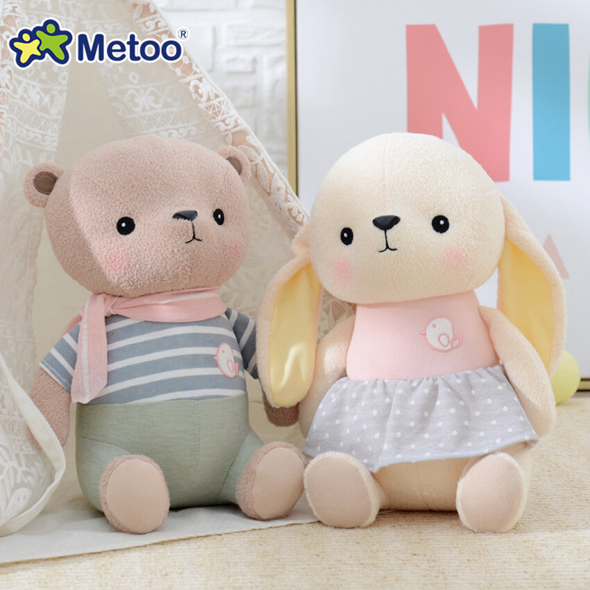 Thú bông Metoo Sitting Hero Bear And Beauty Rabait 1424-1 Thú bông Metoo Sitting Hero Bear And Beauty Rabait 1424-1