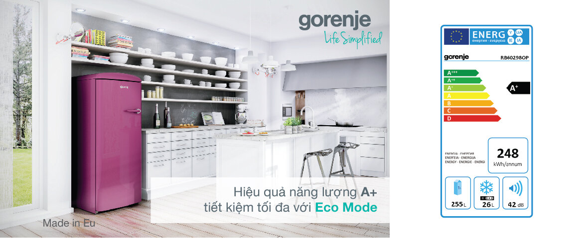 Tủ lạnh thời trang Gorenje Retro RB60299OC