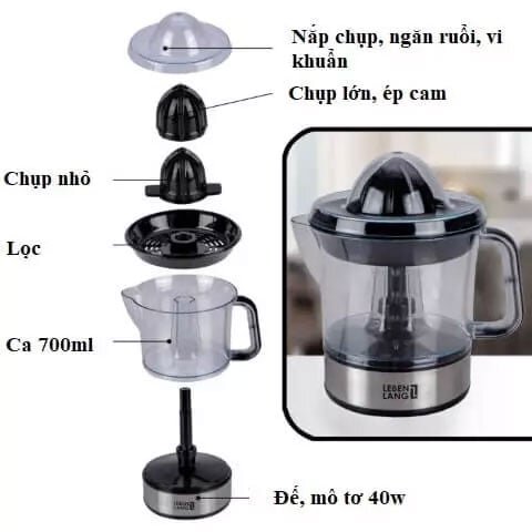 Cấu tạo máy vắt cam Lebenlang LB389 Máy vắt cam Lebenlang