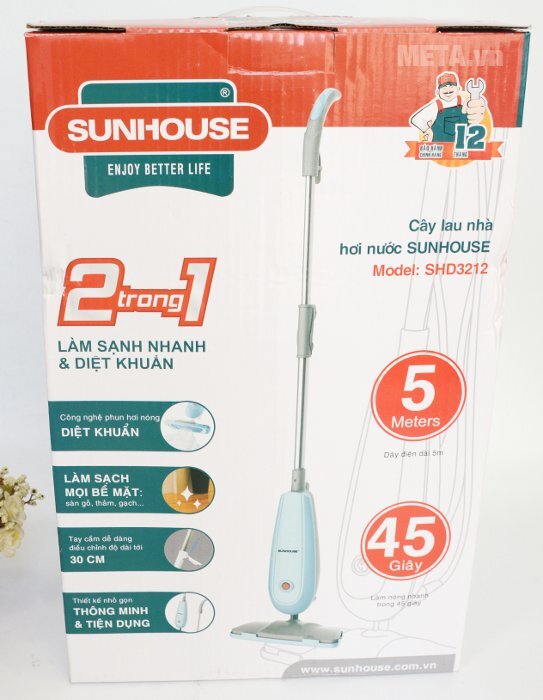 Cây lau nhà hơi nước Sunhouse SHD3212