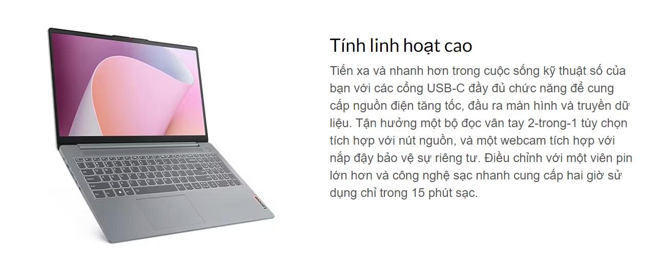 Laptop Lenovo IdeaPad Slim 3 15IRH8 (83EM003FVN) (i7 13620H/16GB RAM/1TB SSD/15.6 FHD/Win11/Xám)