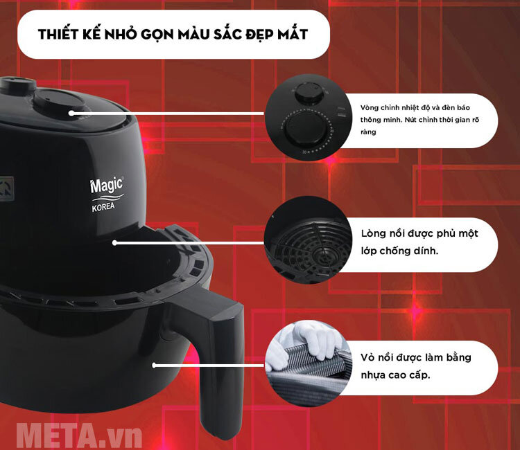 Nồi chiên nướng không dầu Magic Korea A-85 3.5 lít